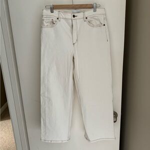 Loft Wide-Leg White Jean - Size 8/29